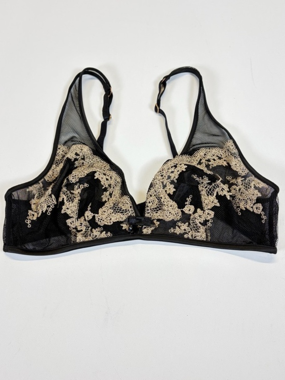 Palmers Black Lace Mesh Bralette Soft Cup Sheet Lingerie Medium